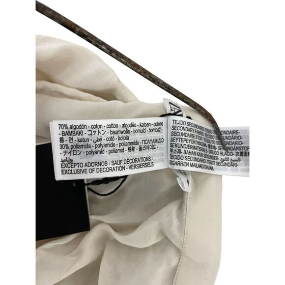 Zara Womens Lace Midi Skirt M Oyster White Mid Rise Viscose Floral 1377/904 NWT - Picture 6 of 16